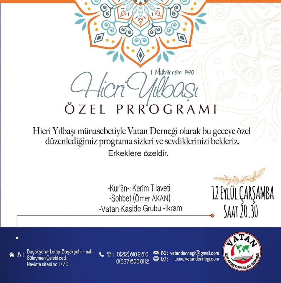 Başakşehir Hicri yılbaşı programı.